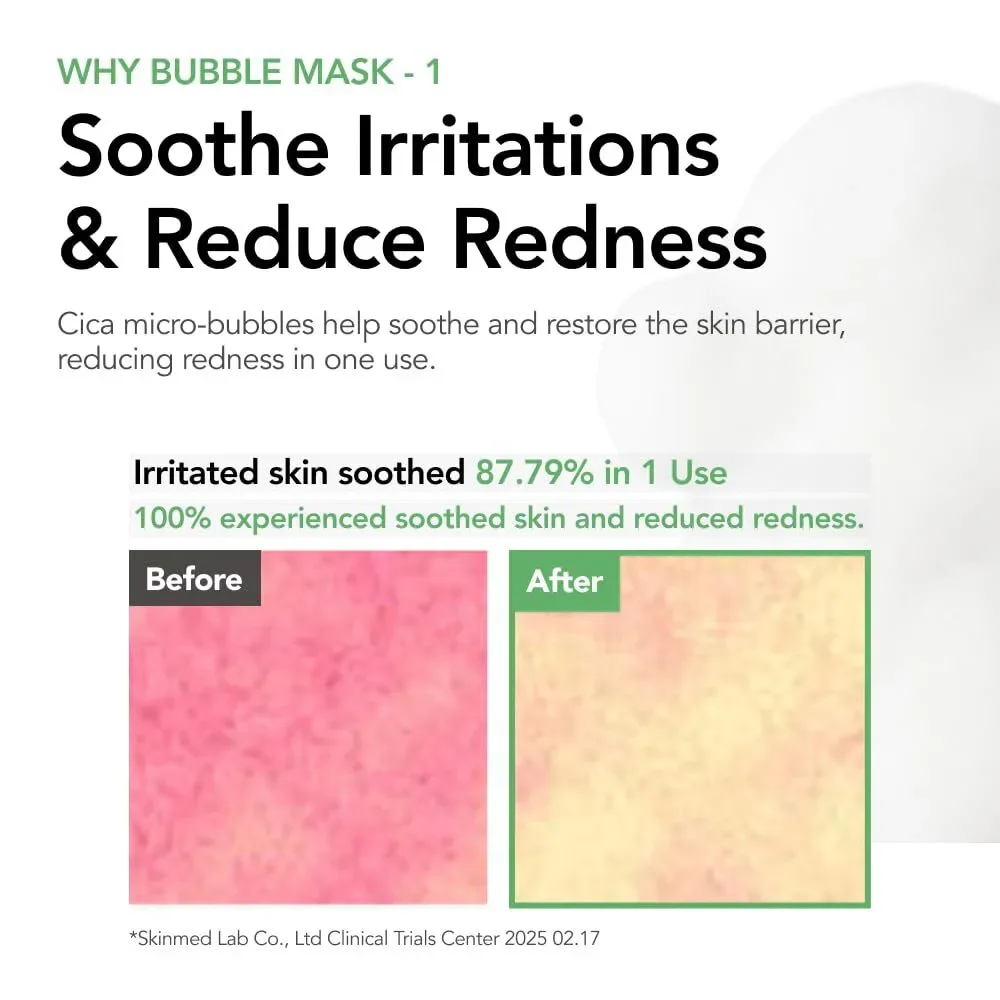 30 Seconds Quick Bubble Mask, Cica Micro-bubbles, Korean Skin, 50 Uses, 2.36 oz